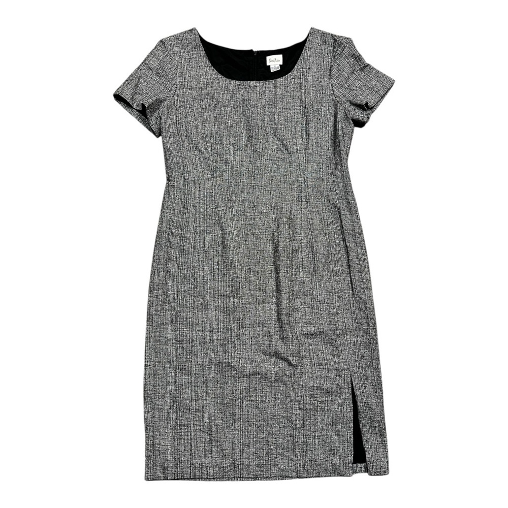 Neiman Marcus Silk Tweed Sheath Dress | Black & White | Size 12